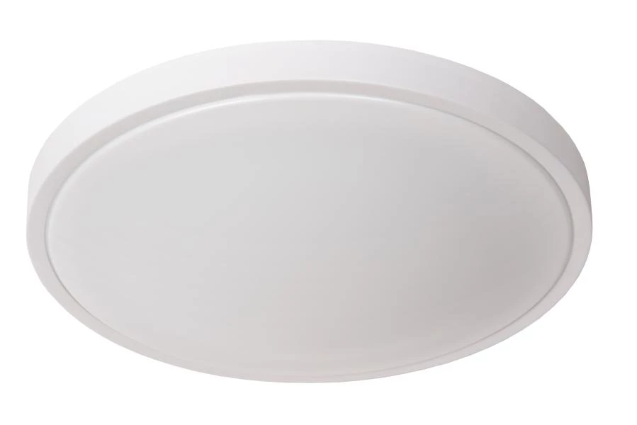 Lucide DASHER - Plafonnier Salle de bains - Ø 41 cm - LED - 1x24W 2700K - IP44- Détecteur De Mouvement & Jour/Nuit - Blanc - éteint